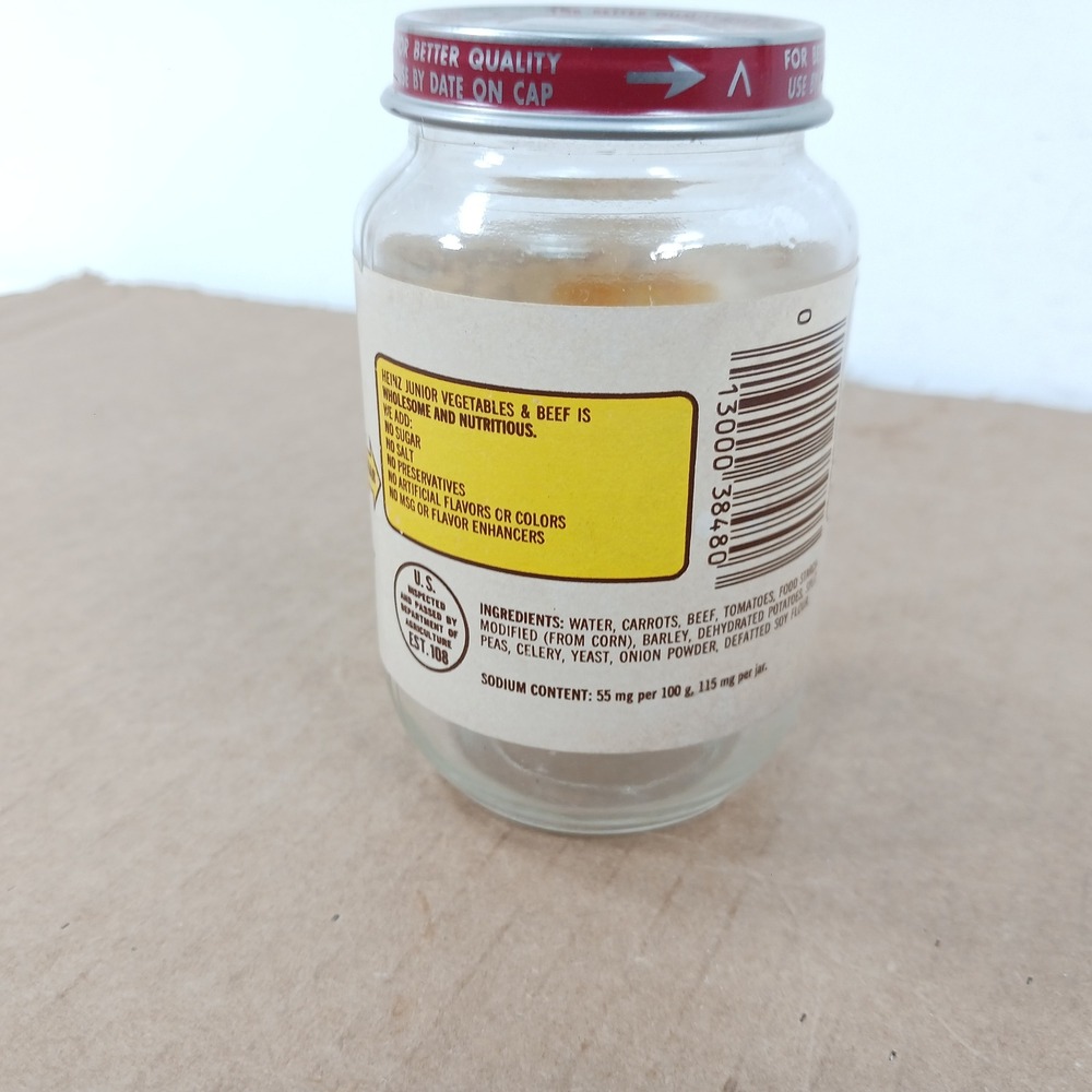 Vintage 1980s Baby Food Jars Lot Heinz Beech-Nut Glass Advertising Prop 3pc - Picture 15 of 16